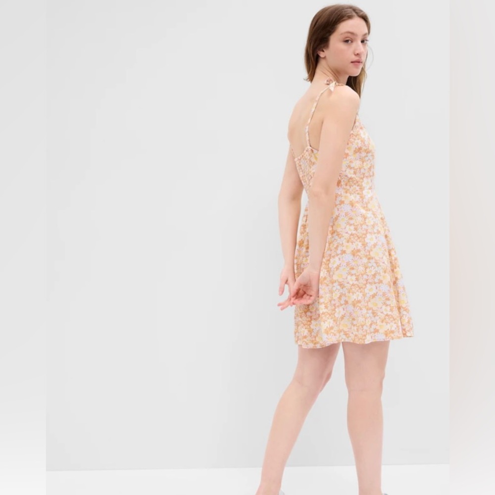 GAP Cami Dress XXL Floral (Tan White Yellow Lavendar Light Blue)